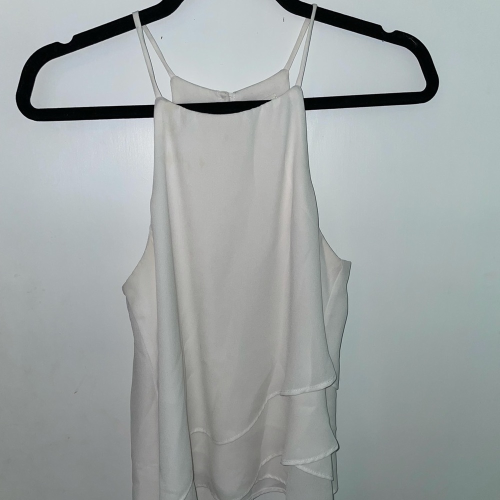 White High Neck Layered Tank Top
